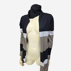 Cupio Women's Open Front Cardigan Size Small Color Block Knit